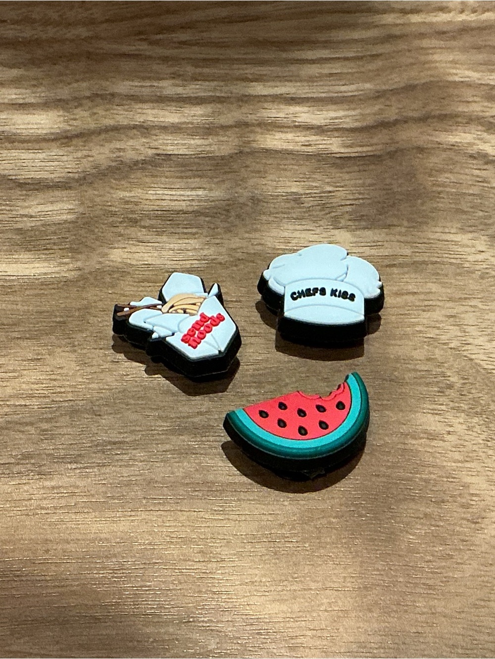 Jibbitz White Chef Hat, Fries & Red Watermelon Shoe Charms